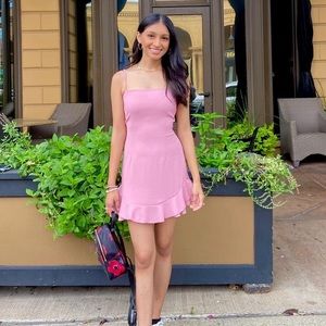 pink mini dress